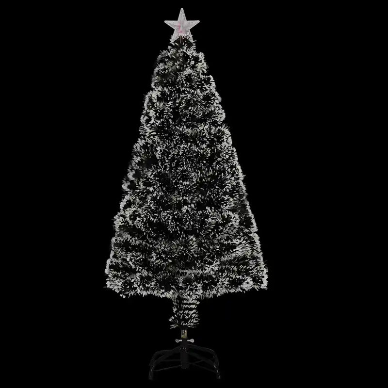 Pre-lit Christmas Tree Green and White 120 cm Fibre Optic