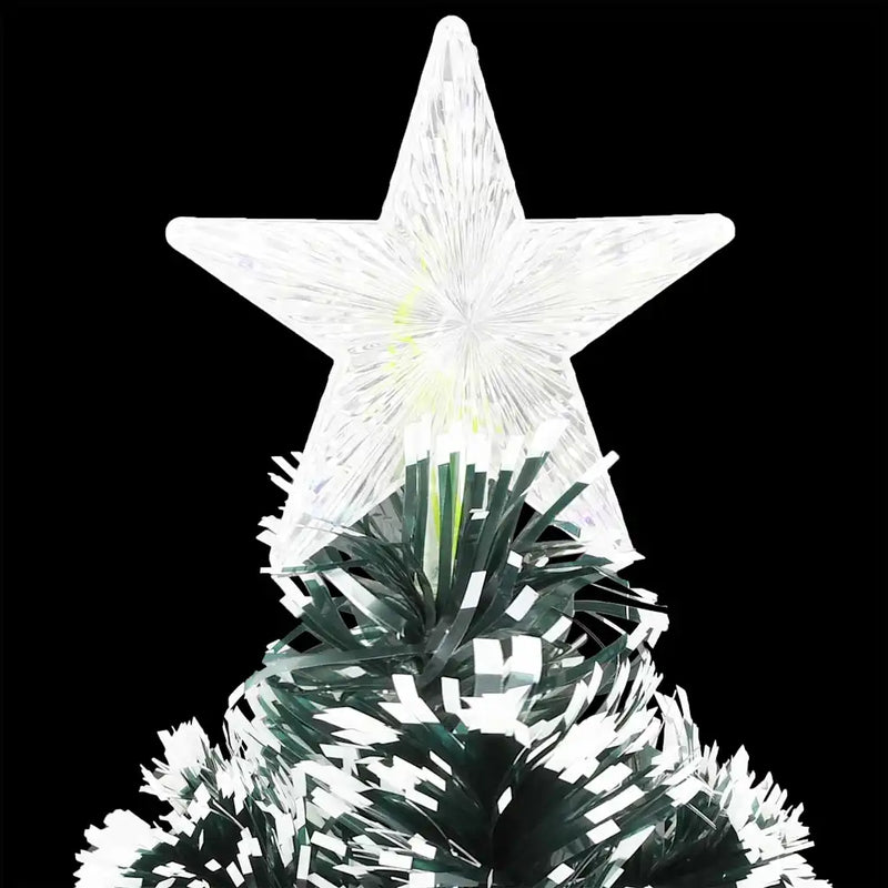 Pre-lit Christmas Tree Green and White 120 cm Fibre Optic