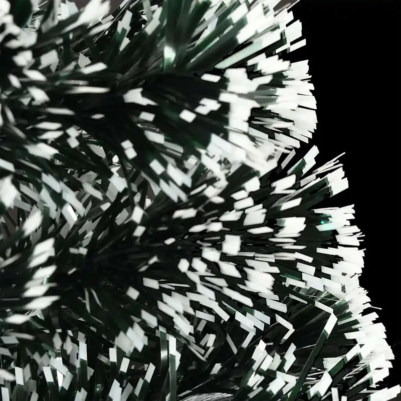 Pre-lit Christmas Tree Green and White 120 cm Fibre Optic