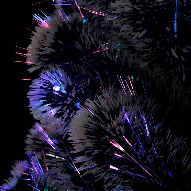vidaXL Pre-lit Christmas Tree Green and White 150 cm Fibre Optic