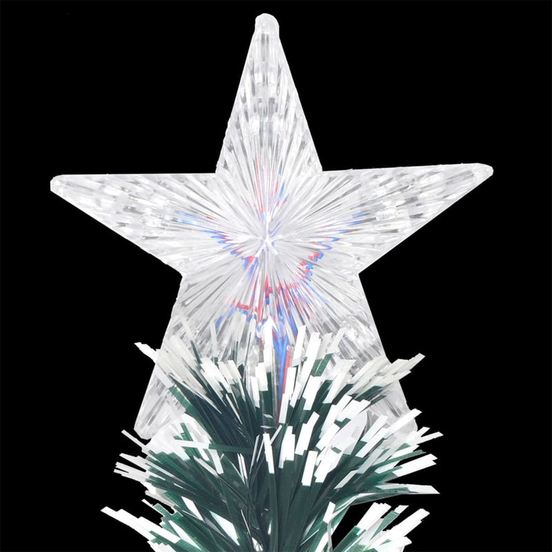vidaXL Pre-lit Christmas Tree Green and White 150 cm Fibre Optic