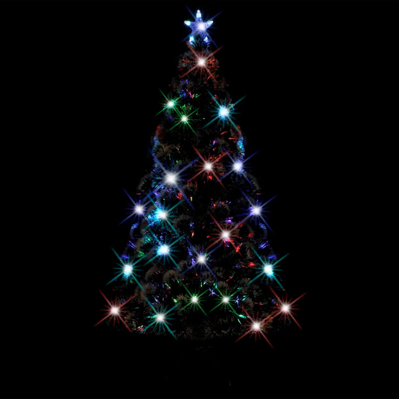 vidaXL Pre-lit Christmas Tree Green and White 180 cm Fibre Optic