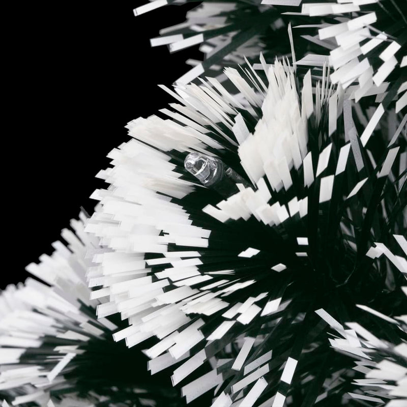 vidaXL Pre-lit Christmas Tree Green and White 180 cm Fibre Optic