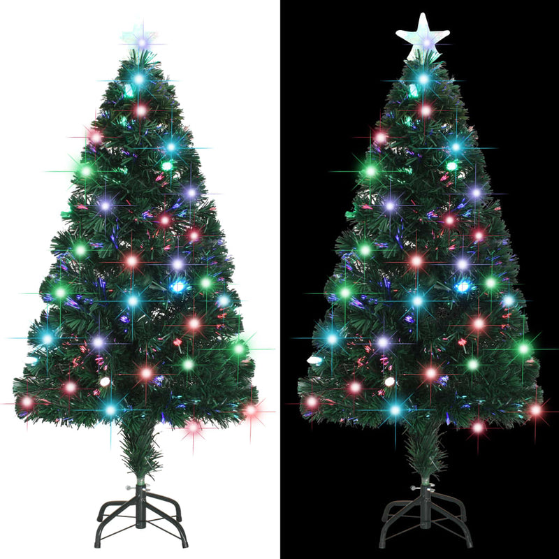 vidaXL Pre-lit Christmas Tree with Stand 120 cm Fibre Optic