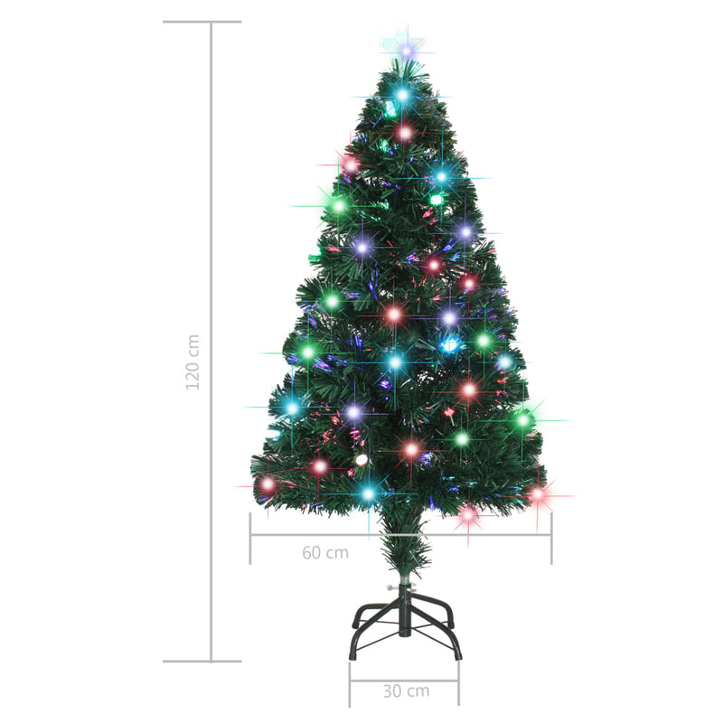 vidaXL Pre-lit Christmas Tree with Stand 120 cm Fibre Optic