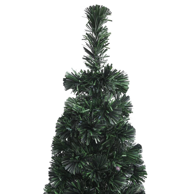 vidaXL Artificial Slim Christmas Tree with Stand 180 cm Fibre Optic