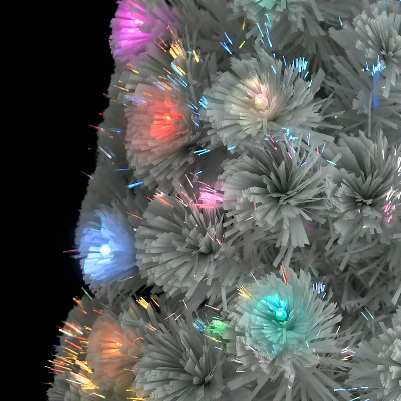 vidaXL Artificial Pre-lit Christmas Tree White 120 cm Fibre Optic