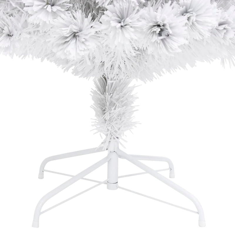 vidaXL Artificial Pre-lit Christmas Tree White 120 cm Fibre Optic
