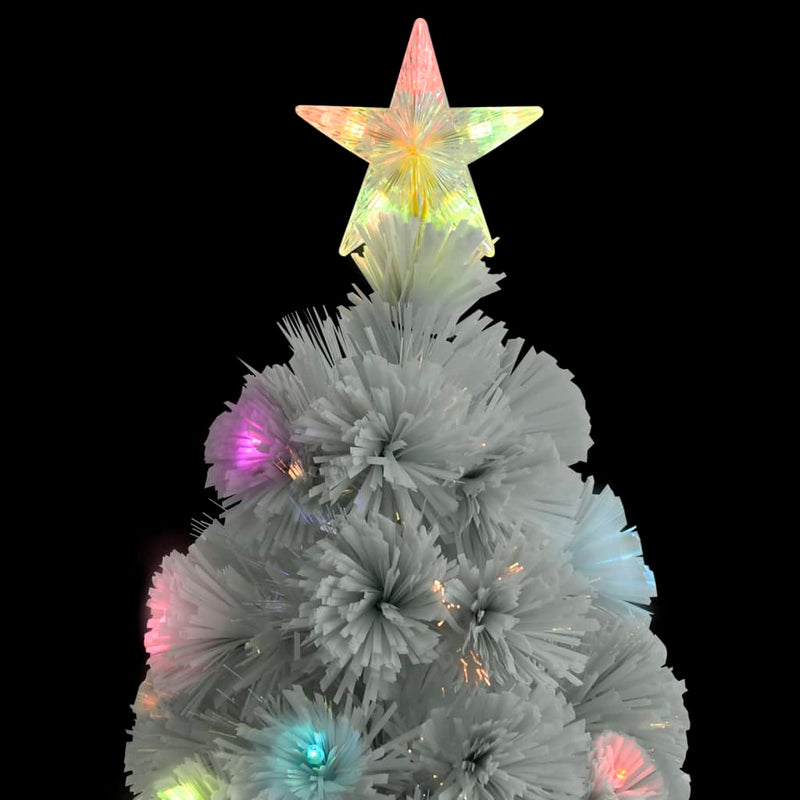 vidaXL Artificial Pre-lit Christmas Tree White 180 cm Fibre Optic