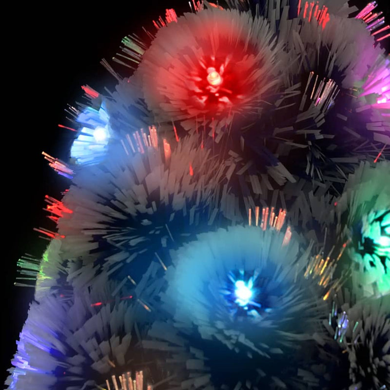 vidaXL Artificial Pre-lit Christmas Tree White&Blue 150 cm Fibre Optic