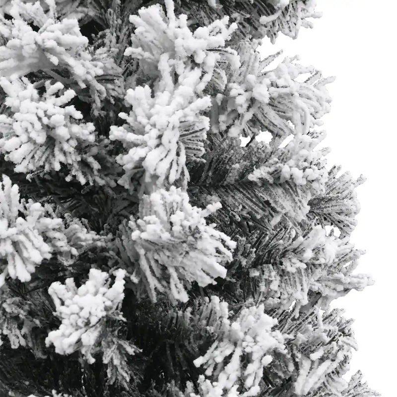 Slim Artificial Christmas Tree with Flocked Snow Green 120 cm PVC