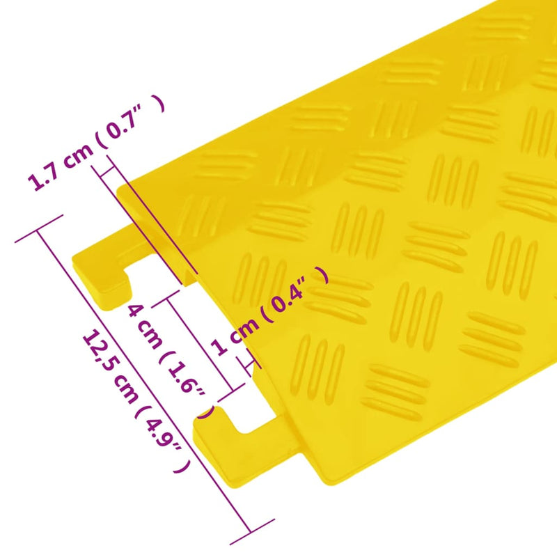vidaXL Cable Protector Ramps 4 pcs 98.5 cm Yellow