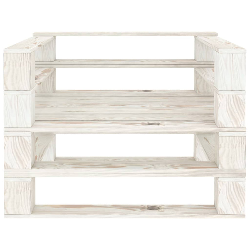 6 Piece Garden Pallet Lounge Set Wood White
