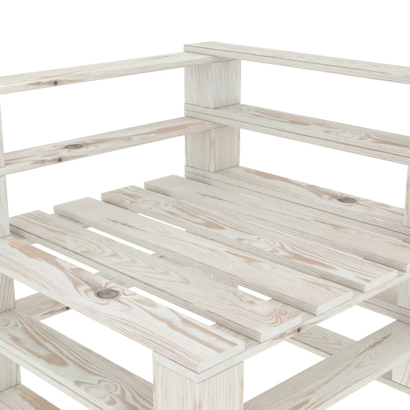 vidaXL 6 Piece Garden Pallet Lounge Set Wood White