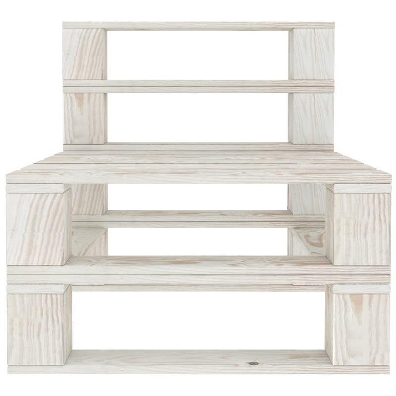 vidaXL Garden Pallet Sofa White 4-Seater Wood
