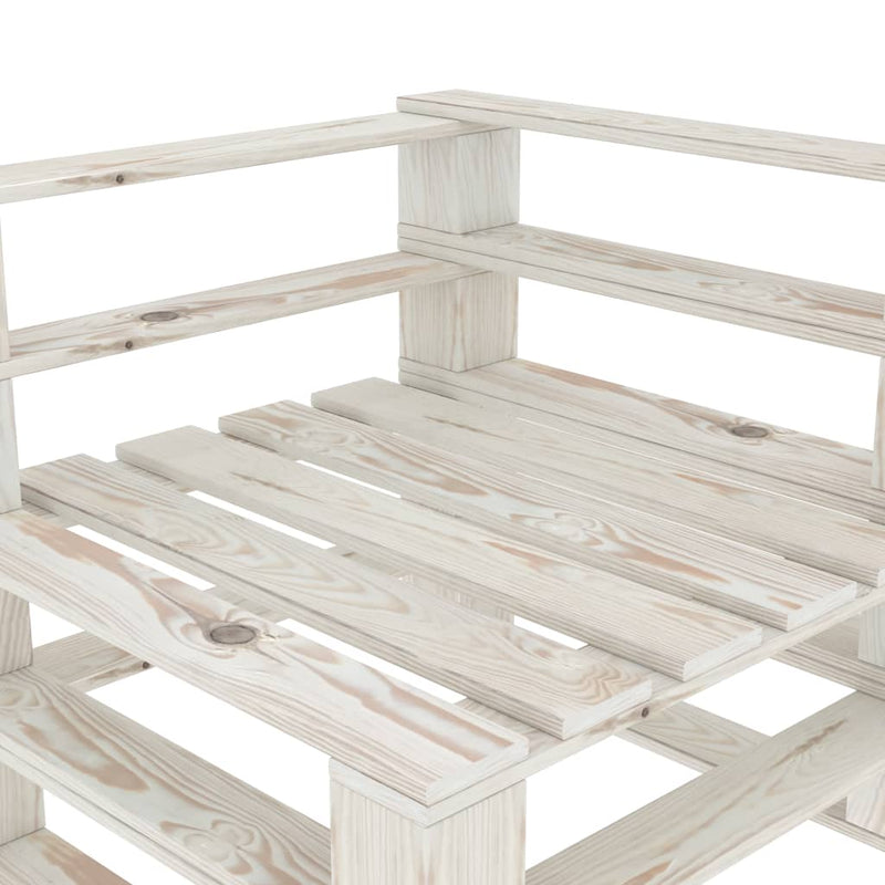 vidaXL Garden Pallet Sofa White 4-Seater Wood