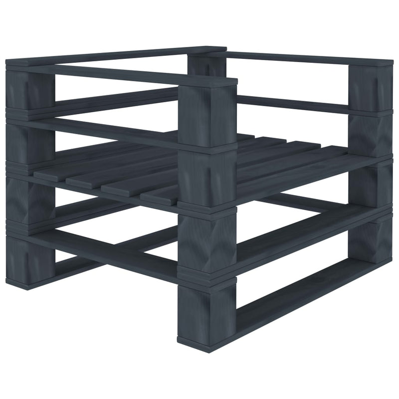 vidaXL 7 Piece Garden Pallet Lounge Set Wood Grey