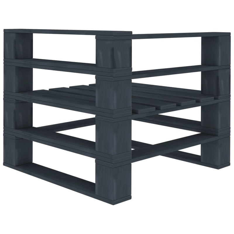 vidaXL 6 Piece Garden Pallet Lounge Set Wood Grey