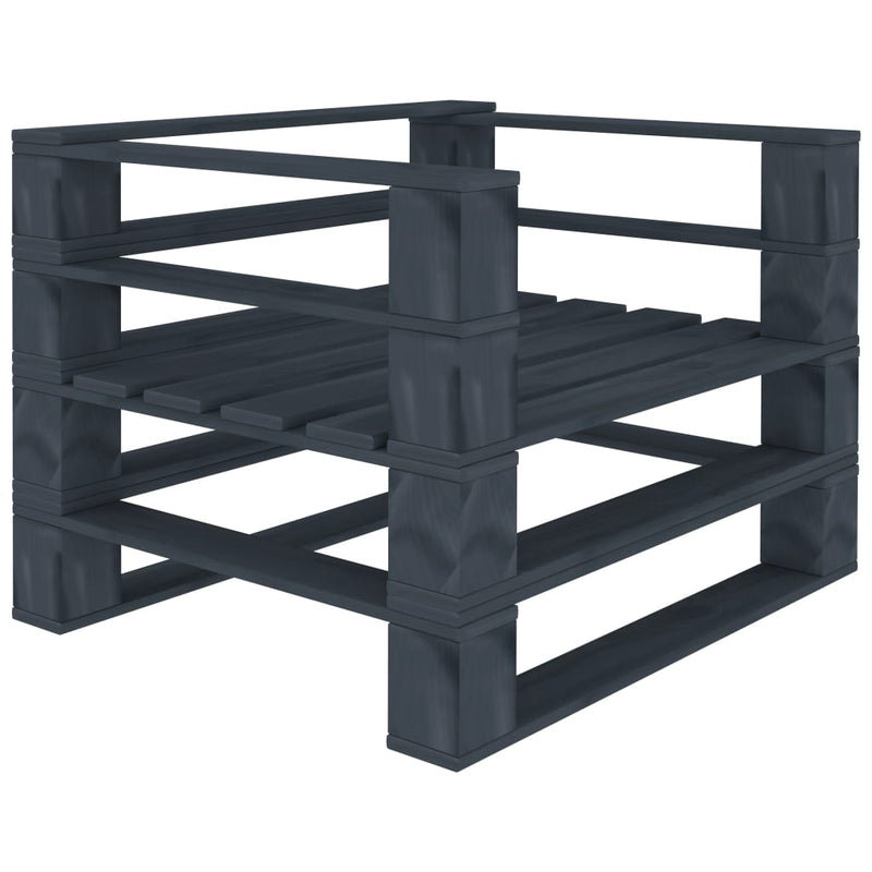 vidaXL 6 Piece Garden Pallet Lounge Set Wood Grey