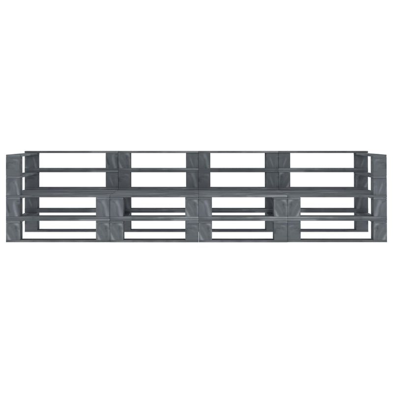 vidaXL Garden Pallet Sofa Grey 4-Seater Wood