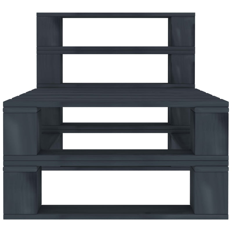 vidaXL Garden Pallet Sofa Grey 4-Seater Wood
