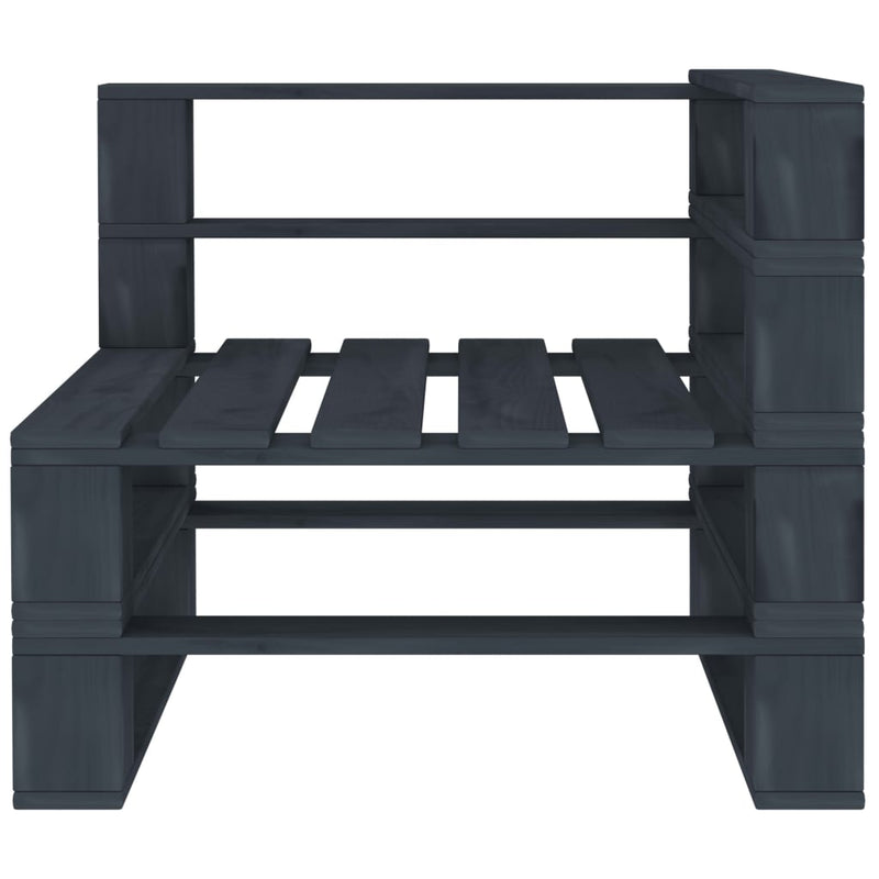 vidaXL Garden Pallet Sofa Grey 4-Seater Wood