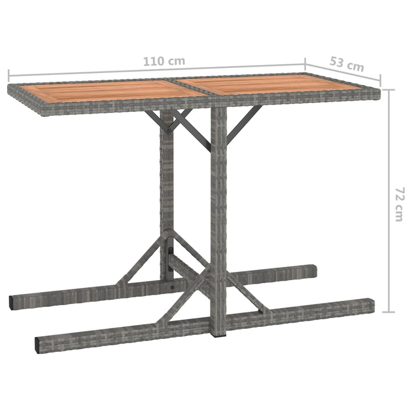 vidaXL 3 Piece Garden Dining Set Solid Acacia Wood & Poly Rattan Anthracite