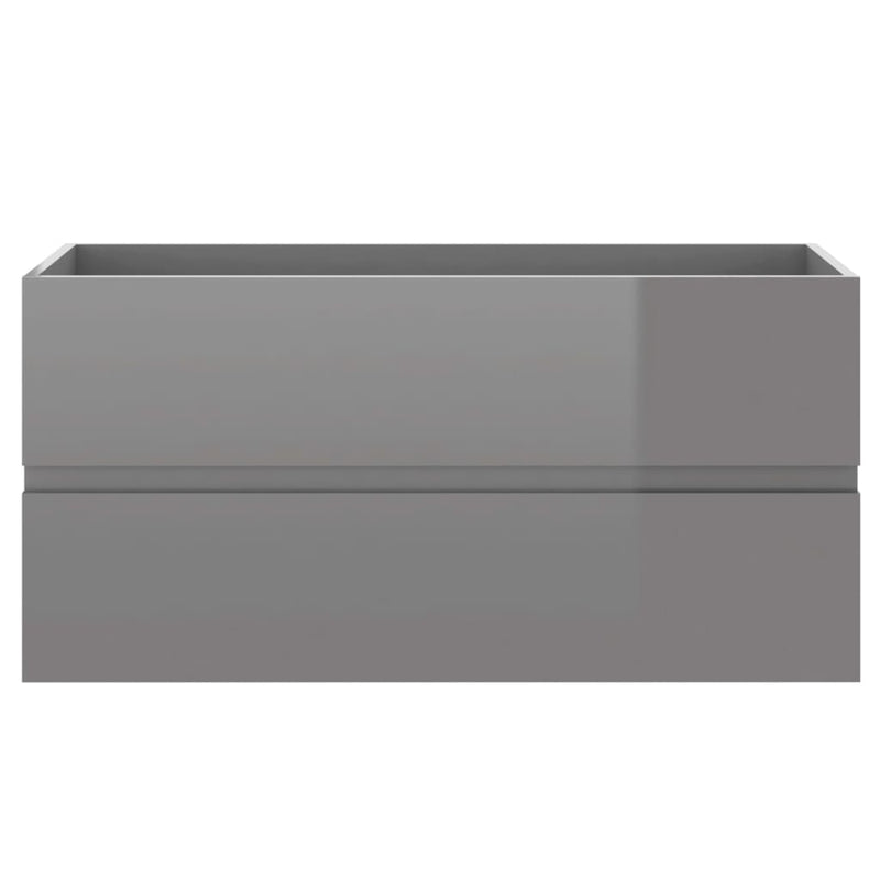 vidaXL Bathroom Furniture Set High Gloss Grey Engineered Wood