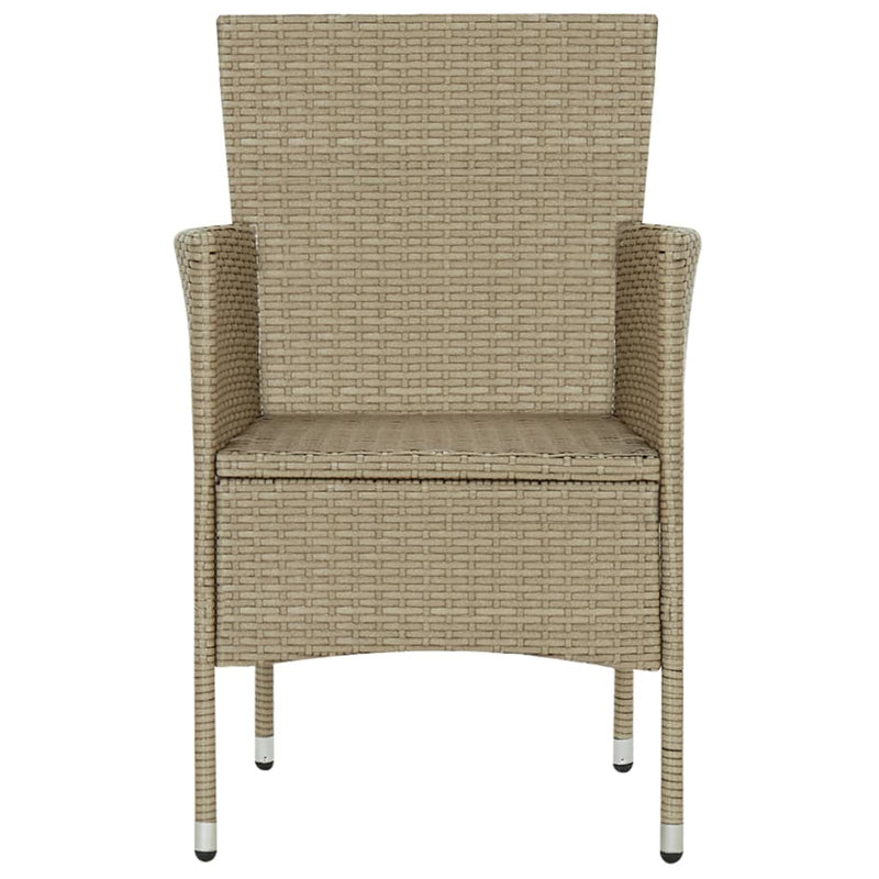 vidaXL 3 Piece Garden Dining Set Beige