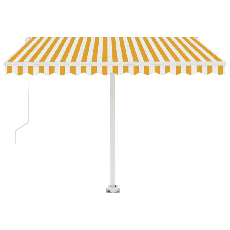 Freestanding Manual Retractable Awning 300x250 cm Yellow/White