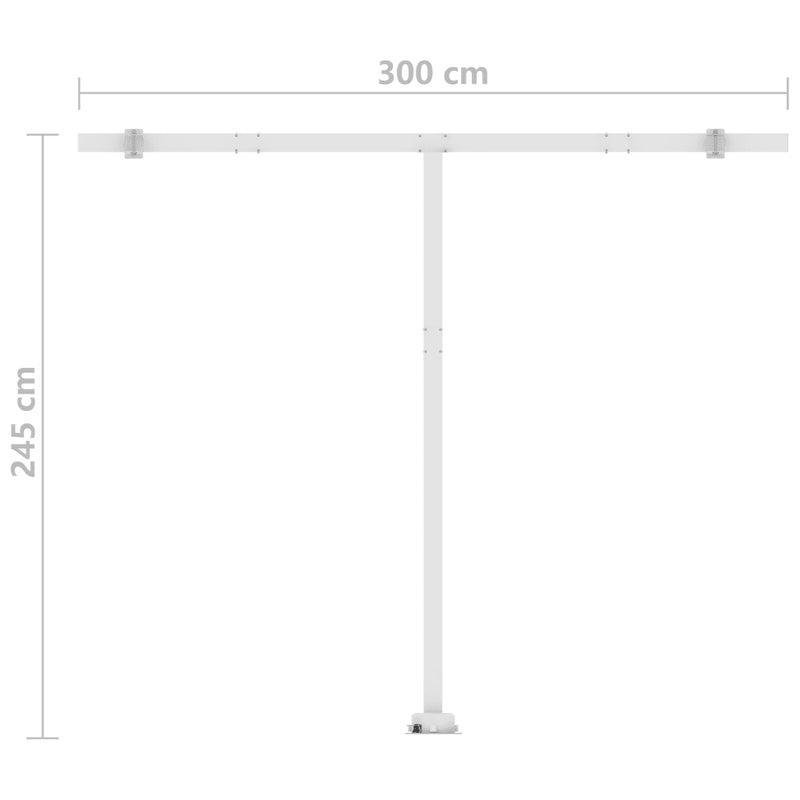 Freestanding Manual Retractable Awning 300x250 cm Yellow/White