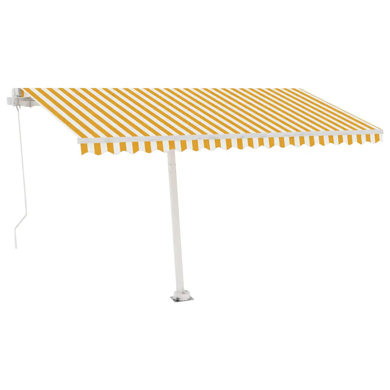 Freestanding Manual Retractable Awning 400x300 cm Yellow/White (313191+46837+315091)
