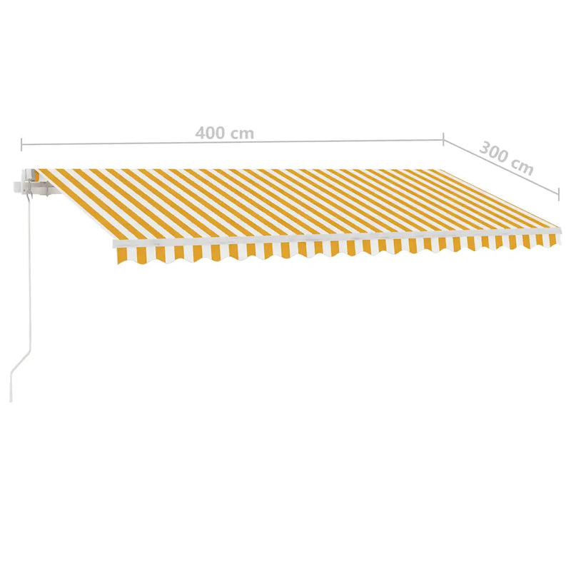 Freestanding Manual Retractable Awning 400x300 cm Yellow/White (313191+46837+315091)