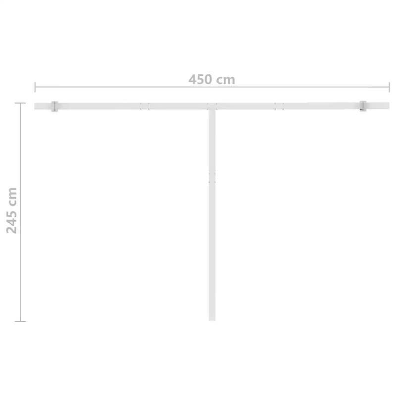 Freestanding Manual Retractable Awning 400x300 cm Yellow/White (313191+46837+315091)