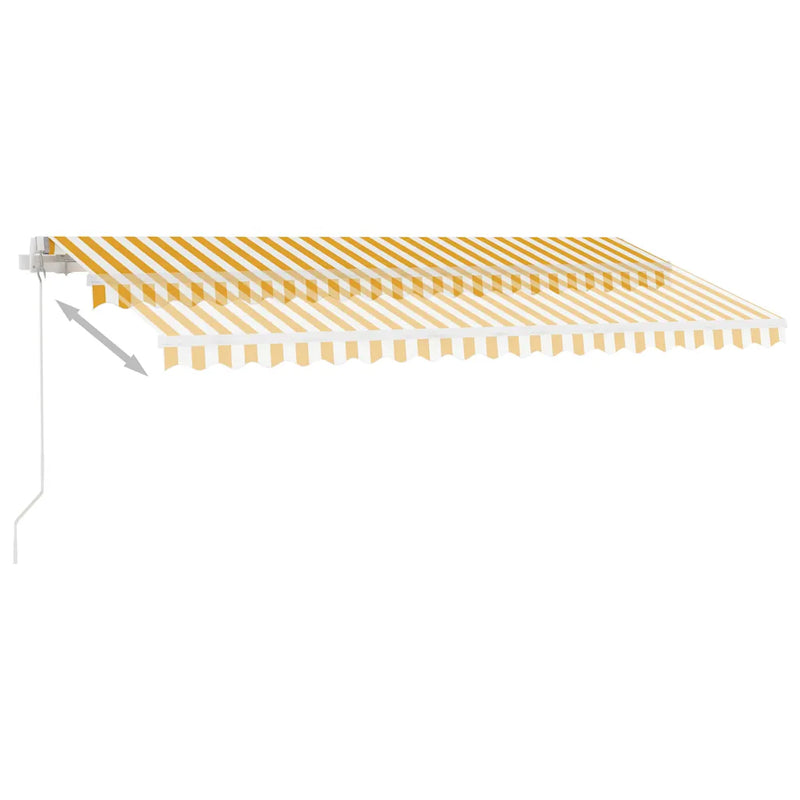 Freestanding Manual Retractable Awning 400x300 cm Yellow/White (313191+46837+315091)