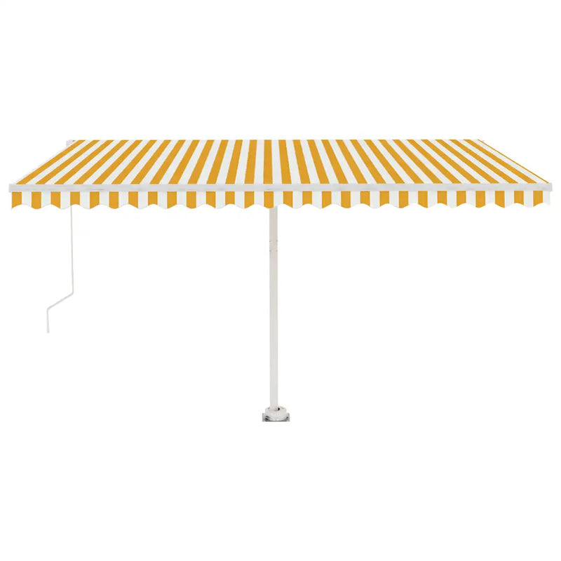 Freestanding Manual Retractable Awning 400x300 cm Yellow/White (313191+46837+315091)