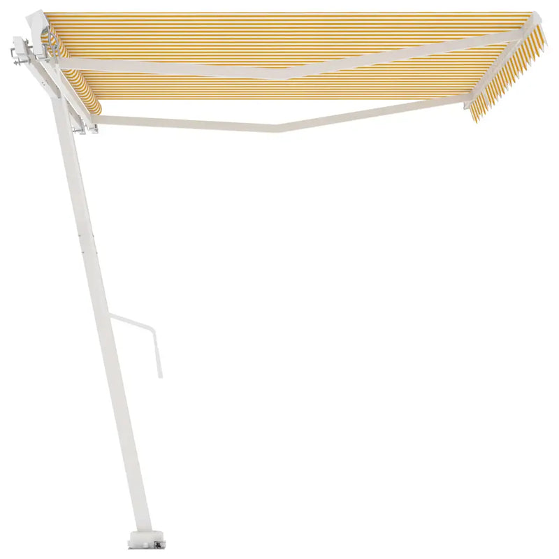 Freestanding Manual Retractable Awning 400x300 cm Yellow/White (313191+46837+315091)