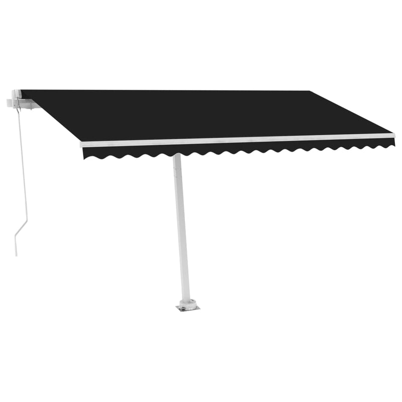 vidaXL Freestanding Manual Retractable Awning 400x300 cm Anthracite