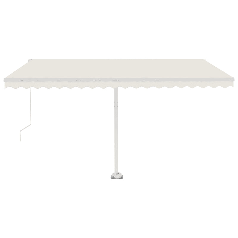Freestanding Manual Retractable Awning 450x300 cm Cream