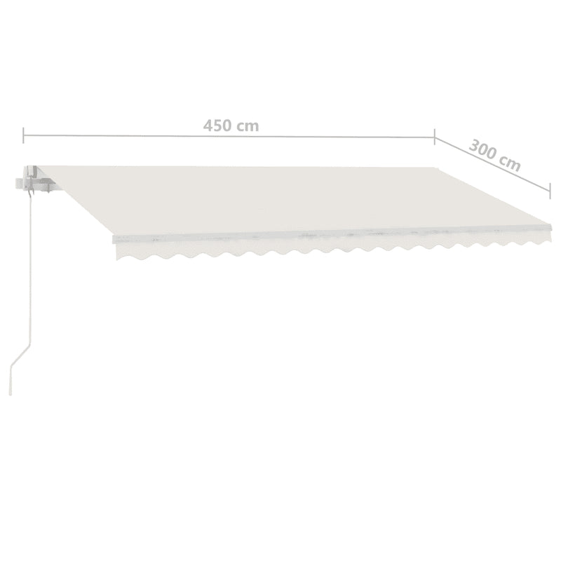 Freestanding Manual Retractable Awning 450x300 cm Cream