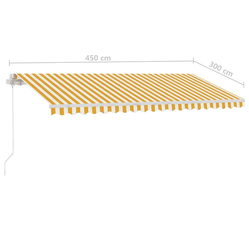 Freestanding Manual Retractable Awning 450x300 cm Yellow/White
