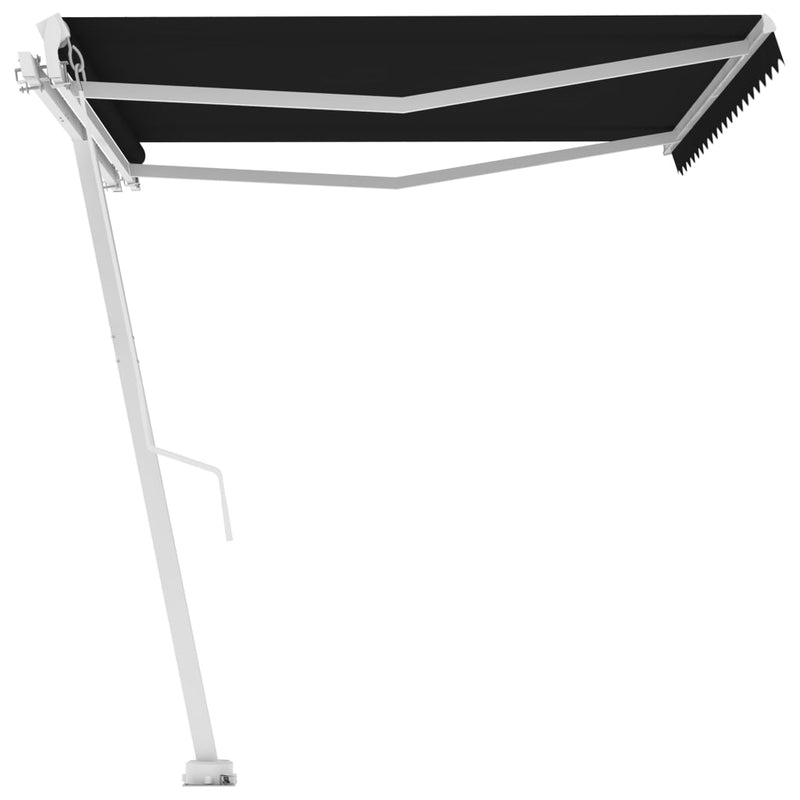 vidaXL Freestanding Manual Retractable Awning 450x300 cm Anthracite