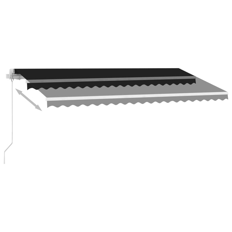 vidaXL Freestanding Manual Retractable Awning 450x300 cm Anthracite