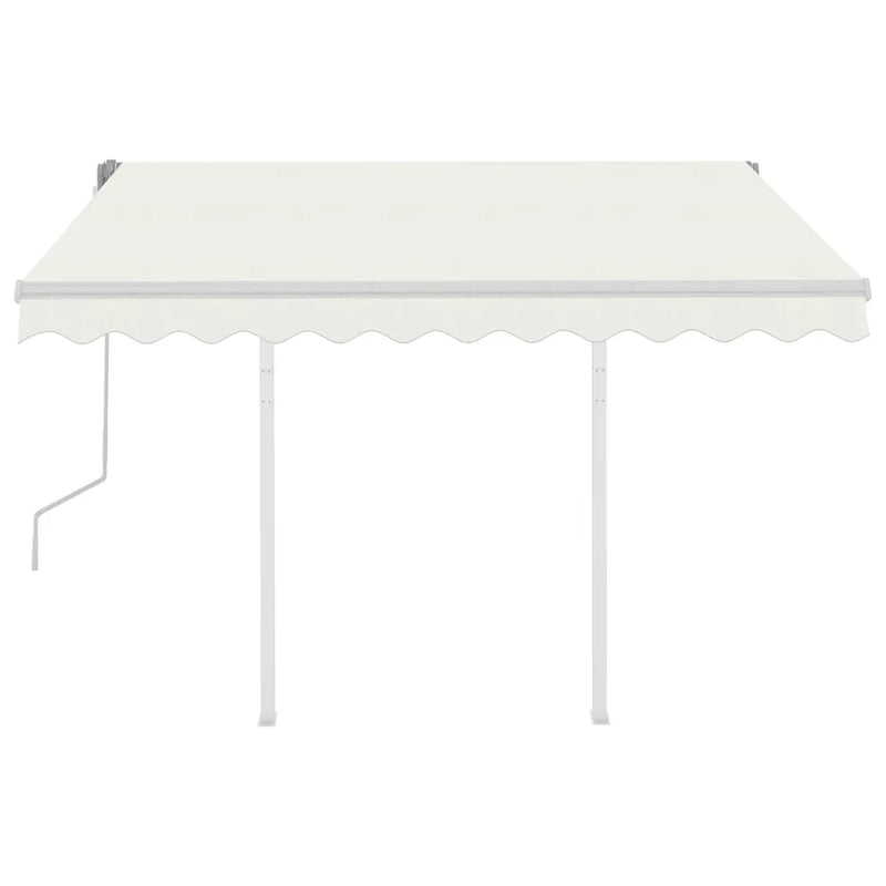 Manual Retractable Awning with Posts 3x2.5 m Cream