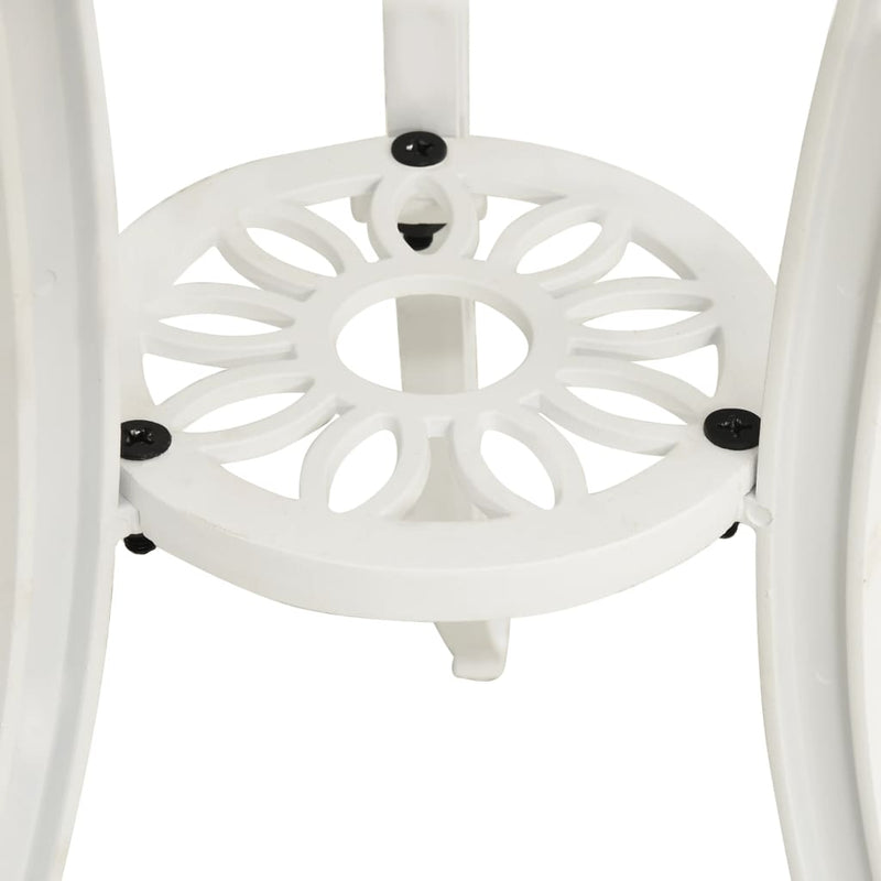 vidaXL 3 Piece Bistro Set Cast Aluminium White