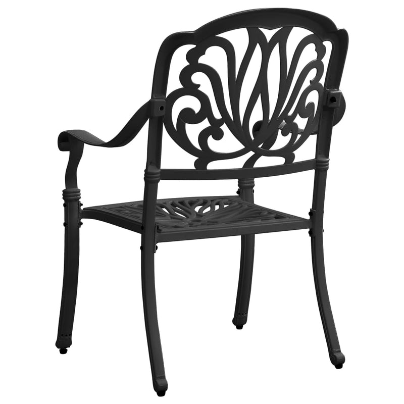 5 Piece Bistro Set Cast Aluminium Black