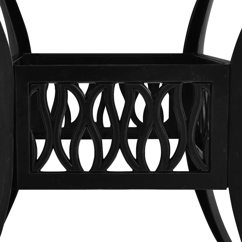 5 Piece Bistro Set Cast Aluminium Black