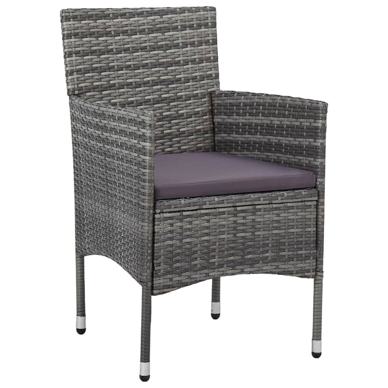 vidaXL 7 Piece Garden Dining Set Poly Rattan Grey