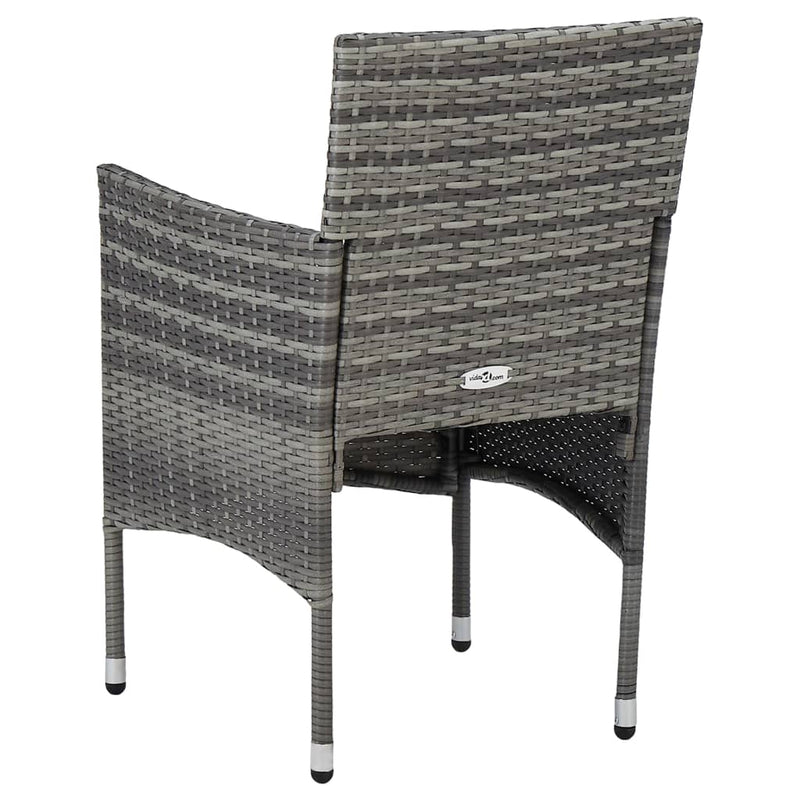 vidaXL 7 Piece Garden Dining Set Poly Rattan Grey