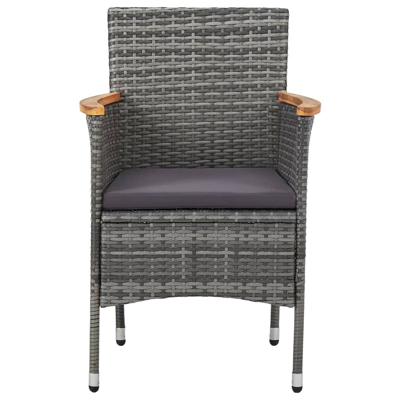 vidaXL 7 Piece Garden Dining Set Poly Rattan Grey